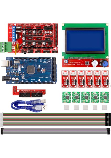 Reprap RAMPS 1.4 Yazıcı için 3D Yazıcı Kiti 10 Parça 23 Adet Fiyatı