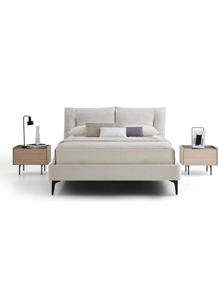Terra Başlıklı Karyola 2'li Set - Krem fırsatları