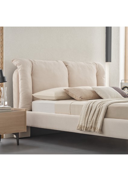 Enza Home Terra Başlıklı Karyola 2'li Set - Krem