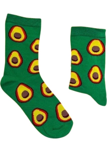 Socks And More Avokado Desenli Tekli Çorap Unisex Yeşil