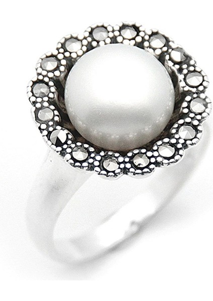 Gümüş 925 Ayar Kadın Yüzük Markazit Taşlı