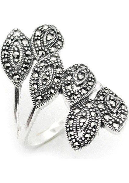 Gümüş 925 Ayar Kadın Yüzük Markazit Taşlı