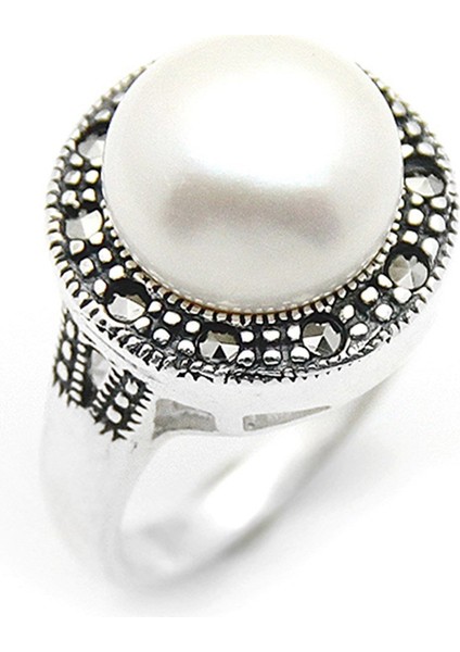 Gümüş 925 Ayar Kadın Yüzük Markazit Taşlı