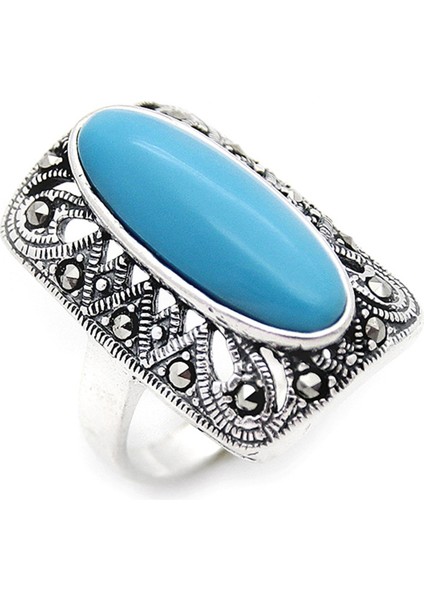 Gümüş 925 Ayar Kadın Yüzük Markazit Taşlı