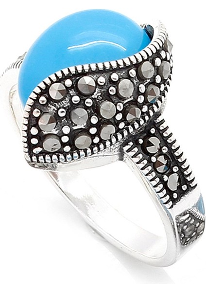 Gümüş 925 Ayar Kadın Yüzük Markazit Taşlı