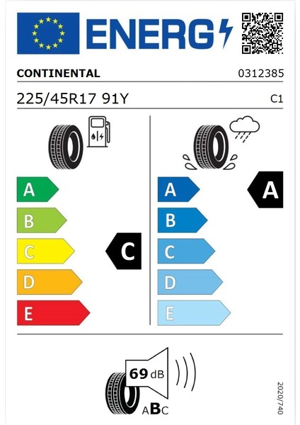 225/45 R17 91Y Fr Ultra Contact Oto Yaz Lastiği ( Üretim Yılı: 2024 )