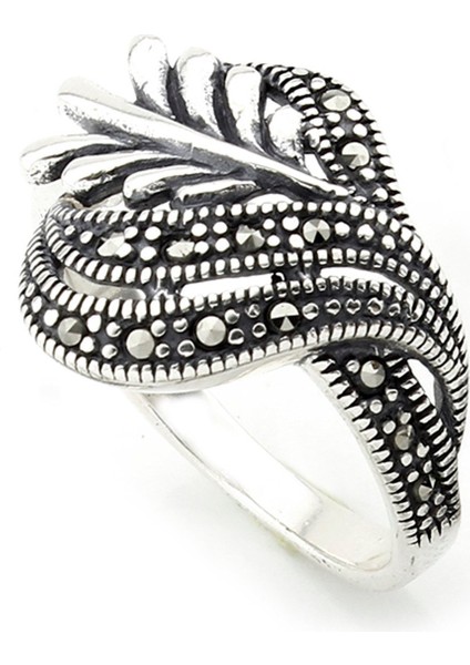 Gümüş 925 Ayar Kadın Yüzük Markazit Taşlı