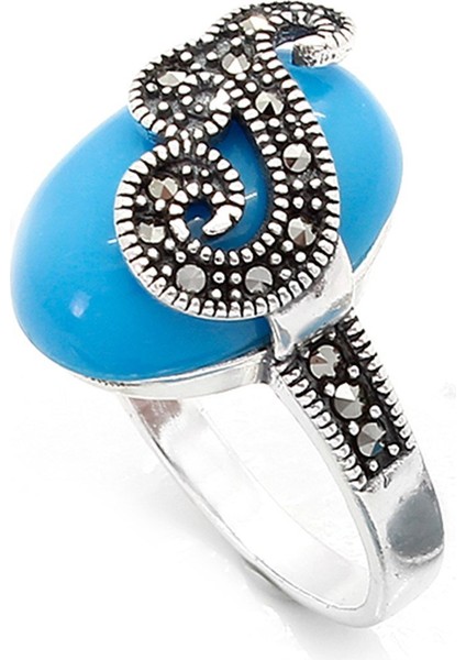 Gümüş 925 Ayar Kadın Yüzük Markazit Taşlı