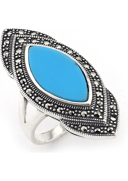 Gümüş 925 Ayar Kadın Yüzük Markazit Taşlı