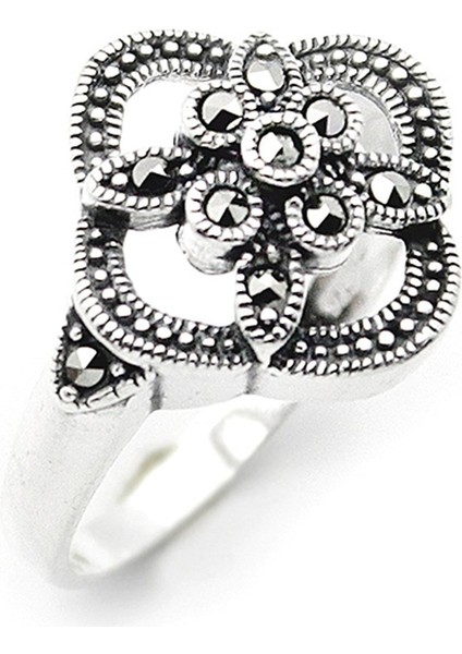 Gümüş 925 Ayar Kadın Yüzük Markazit Taşlı