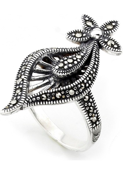 Gümüş 925 Ayar Kadın Yüzük Markazit Taşlı