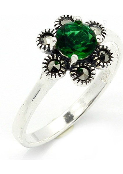 Gümüş 925 Ayar Kadın Yüzük Markazit Taşlı