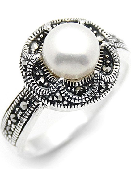 Gümüş 925 Ayar Kadın Yüzük Markazit Taşlı