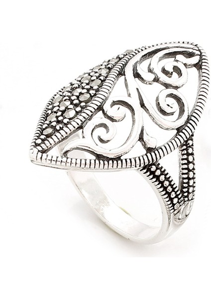 Gümüş 925 Ayar Kadın Yüzük Markazit Taşlı