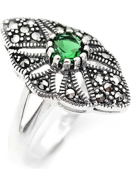 Gümüş 925 Ayar Kadın Yüzük Markazit Taşlı