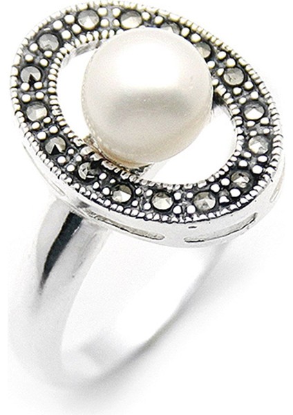 Gümüş 925 Ayar Kadın Yüzük Markazit Taşlı