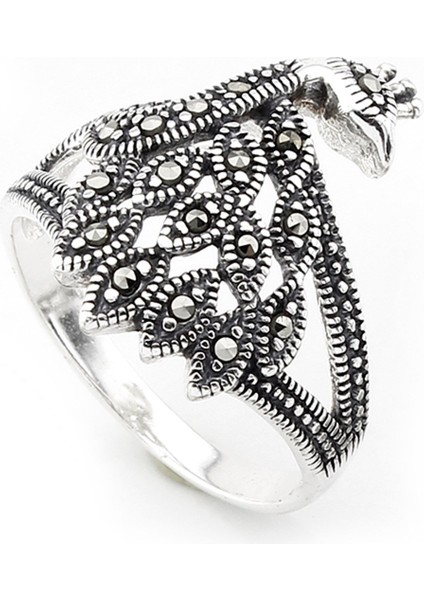 Gümüş 925 Ayar Kadın Yüzük Markazit Taşlı