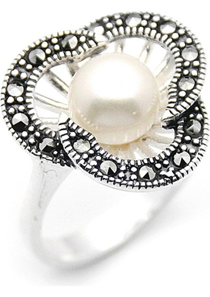 Gümüş 925 Ayar Kadın Yüzük Markazit Taşlı