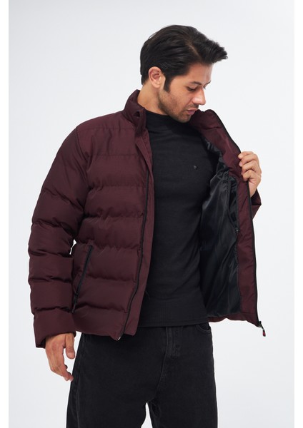 Erkek Bordo Rahat Şişme Mont Kaban Parka fırsatları