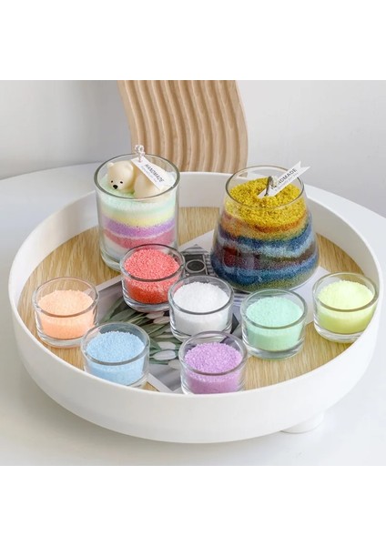 Bir Stil Dıy Yaratıcı Aromaterapi Mum Yapımı Hammadde Kum Boyama Renk Kum Balmumu Dumansız Renk Inci Balmumu Palmiye Balmumu (Yurt Dışından)