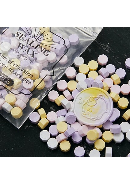 No.20 Tarzı Özel Mühür Için 100 Tane Küçük Torba Sekizgen Balmumu Parçacıkları 35G Renkli Karışık Renkli Mühür Zarf Mum Yapımı (Yurt Dışından)