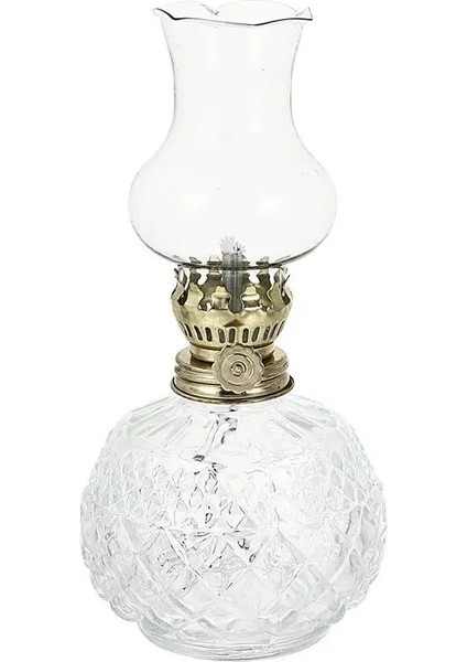 Net Stil Retro Dekorasyon Cam Gazyağı Lambası El Sanatları Kristal Lamba Retro Tarzı Gazyağı Lambası Cam Şeffaf Gazyağı Lambası Ev Için (Yurt Dışından)