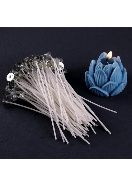 100 Adet Tarzı Mokeless Mum Fitilleri cm Önceden Mumlanmış Pamuk Çekirdek Fitilleri Metal Sürdürülebilir Sekmeler ile Dıy El Yapımı Mum Yapımı Araçları (Yurt Dışından) modelleri