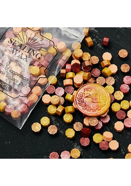No.21 Stili Özel Mühür Için 100 Tane Küçük Torba Sekizgen Balmumu Parçacıkları 35G Renkli Karışık Renkli Mühür Zarf Mum Yapımı (Yurt Dışından)