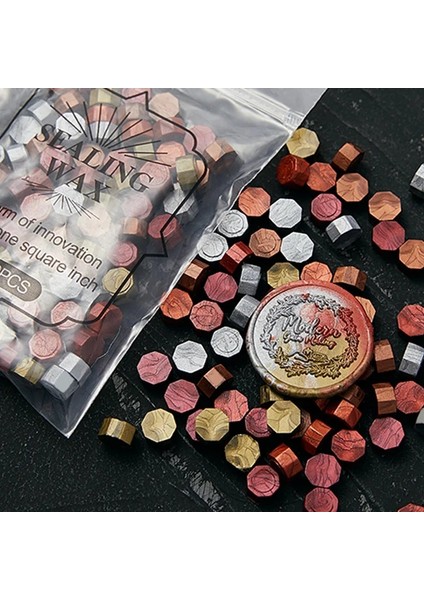 No.11 Tarzı Özel Mühür Için 100 Tane Küçük Torba Sekizgen Balmumu Parçacıkları 35G Renkli Karışık Renkli Mühür Zarf Mum Yapımı (Yurt Dışından)