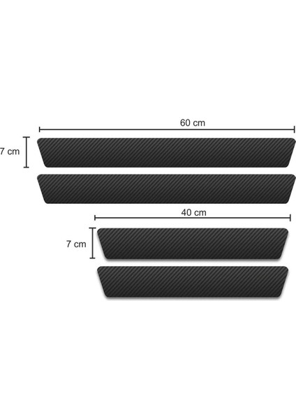 Fiat Egea Uyumlu Karbon Kapı Eşiği Koruyucu Suni Deri 4'lü Set