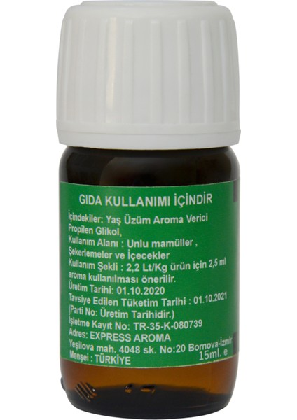 15 ml Yaş Üzüm Aroma Verici fiyatları
