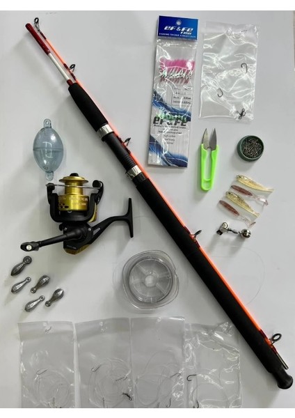 Bauer Makine 2 Parça Dolgu Uç Kamış Tekne Olta Seti