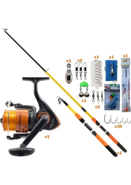 Remixon Fast Sell 4000 Turuncu Makine & 270 cm Olta Kamışı Seti