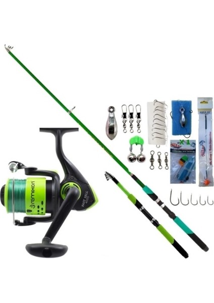 Remixon Fast Sell 4000 Yeşil Makine & 300 cm Olta Kamışı Seti
