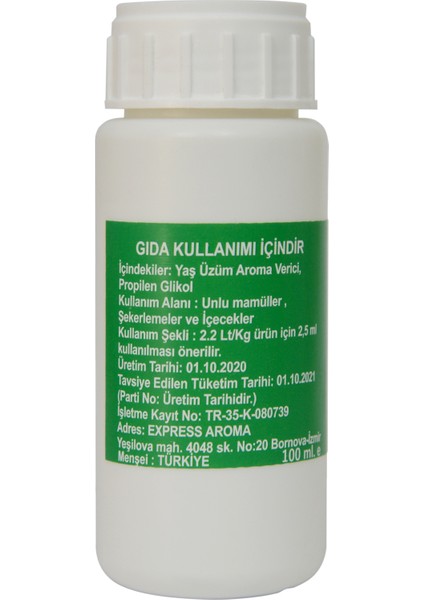 100 ml Yaş Üzüm Aroma Verici