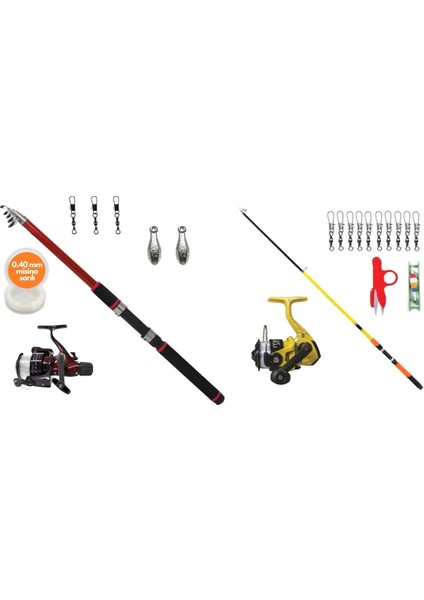 Baba Oğul Olta Seti Takımı 3 Metre Kamış Orta Boy Makine ve 1,80 Kamış Makine
