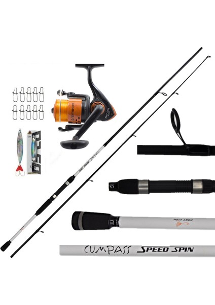 Portfish Cumpass 240CM Spin Kamış 10-30 gr Remixon Fast Sell 4000 Spin Olta Seti