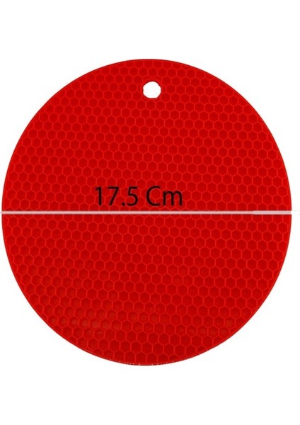 2'li Silikon Nihale, Petek Desenli Kalburbastı Kalıbı, Tutacak Kırmızı/gri Çap: 17,5cm