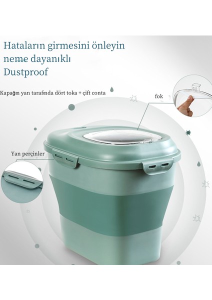 Büyük Kapasiteli Katlanabilir Evcil Kedi Maması Saklama Kovası (Yurt Dışından)