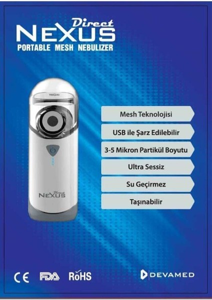 Tekno Trust Taşınabilir Mesh Nebulizatör 00744 Sessiz Ürün 2 Yıl Garantilidir fiyatları