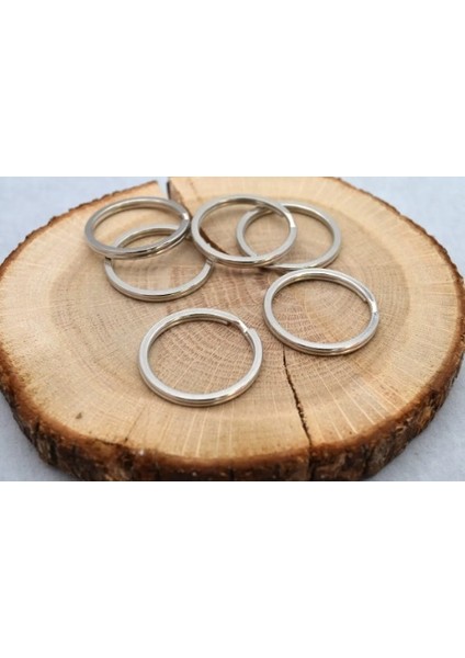 10 Adet - 32 mm Ezme Anahtarlık Halkası, Halka Anahtarlık, Anahtarlık Aparatı,