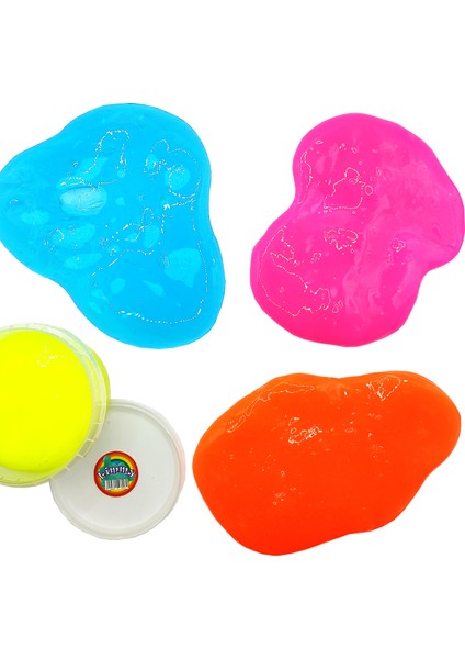 Slime Oyun Jeli Yuvarlak Kutu Polymer Slime Eğitici Oyun Seti - 3 Adet