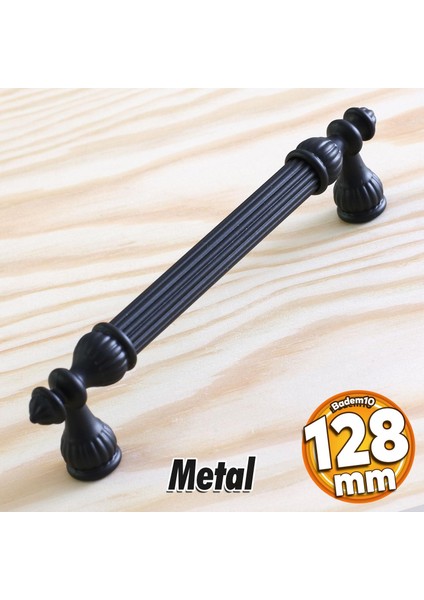Şah Kulp Mobilya Mutfak Dolabı Çekmece Dolap Kulpları Kapak Kulpu Kulbu Siyah 128 mm Metal