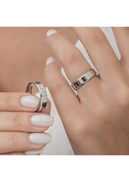 5 mm Düz Gümüş Alyans Çifti Söz Yüzükleri Tektaş Hediye wr62d fırsatları