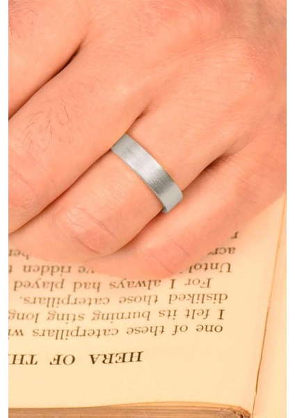 6mm Mat Düz Model Unisex Kadın Erkek Çelik Alyans Yüzük cl29