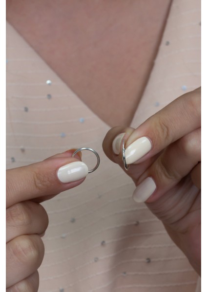 Gümüş Halka Küpe Üçlü Kombin 12 mm + 14 mm + 16 mm wsk02