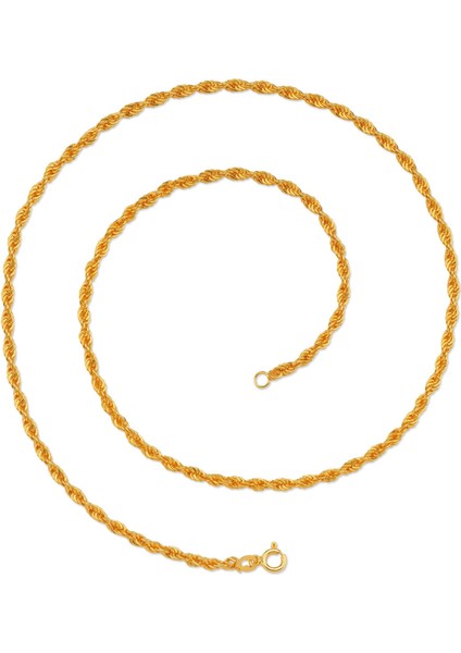 Gümüş Halat Burgu Zincir Erkek Kolye 55CM 4mm 14GR msn02