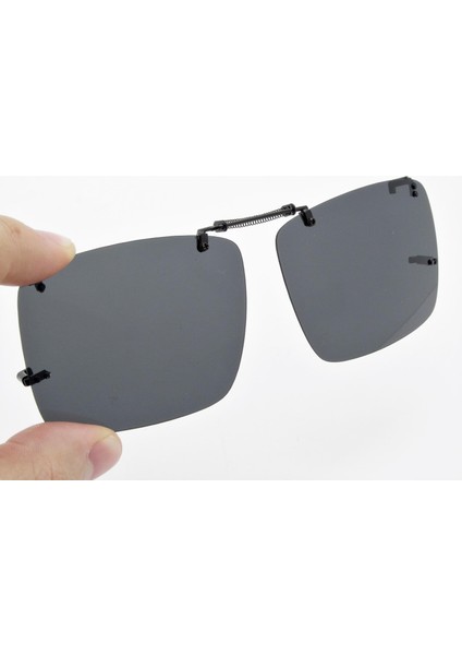 Büyük Boy Polarize Yaylı Güneş Gözlük Klipsi EPK18 Siyah