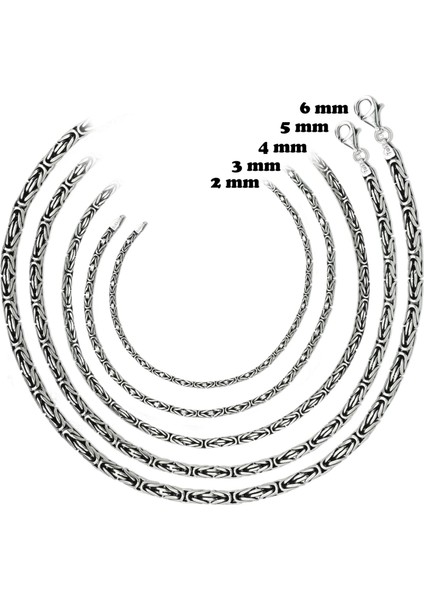 Gümüş Kral Erkek Kolye Zincir 55CM 5mm 51GR msn18-5