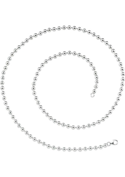 Gümüş Top Erkek Kolye Zincir Parlak 55CM 24GR 4mm msn19k